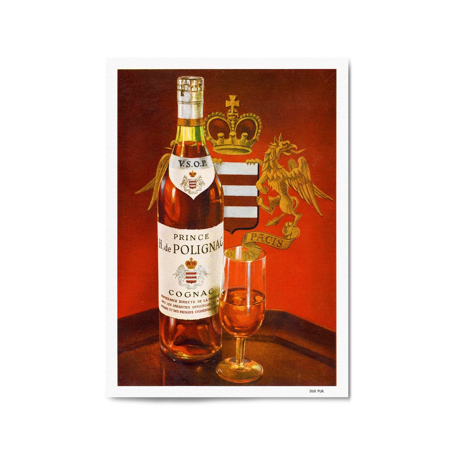 Prince Hubert Cognac Vintage Drinks Advert Wall Art - The Affordable Art Company
