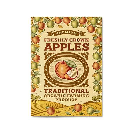 Vintage Apples Advert Farmhouse Kitchen Wall Art - The Affordable Art Company