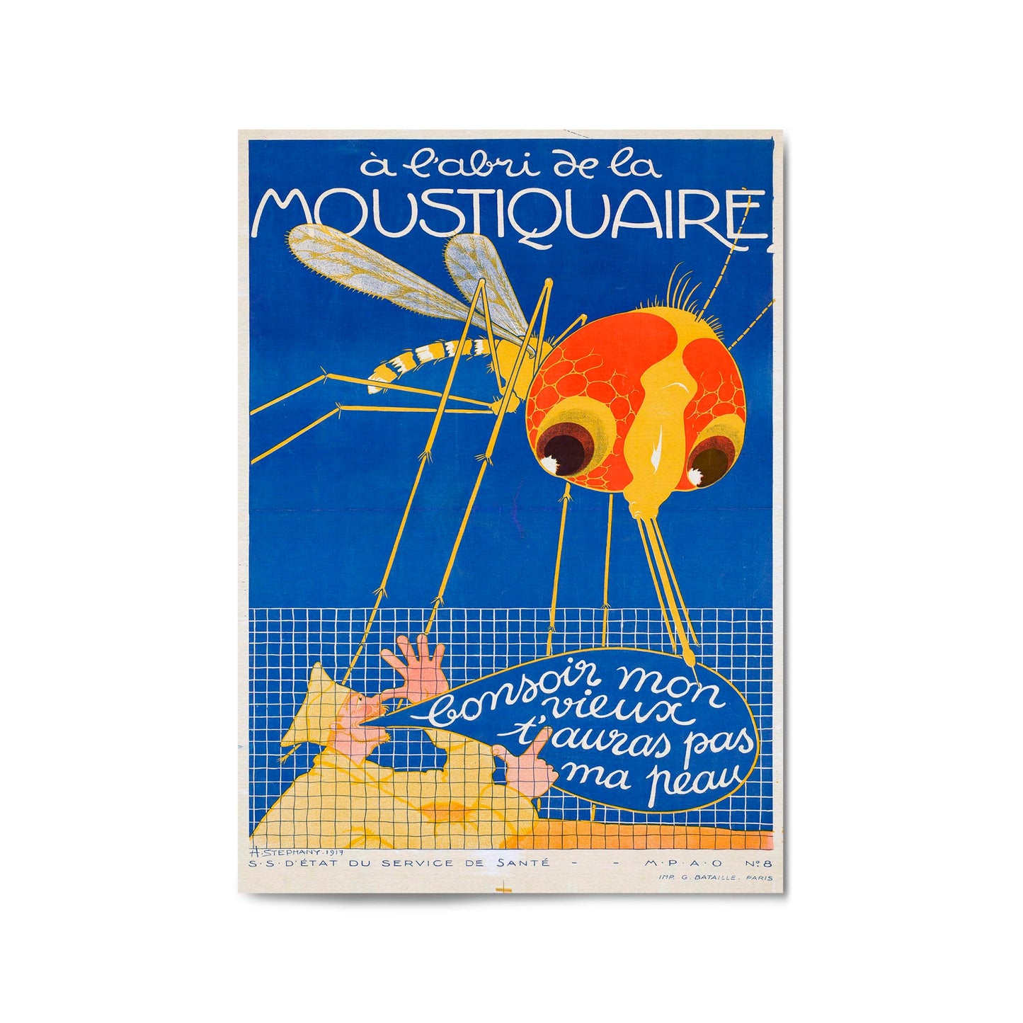 French Mosquito Vintage Advert Wall Art - The Affordable Art Company