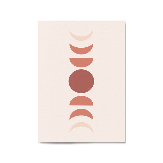 Minimal Moon Phase Retro Pink & Pastel Wall Art #2 - The Affordable Art Company