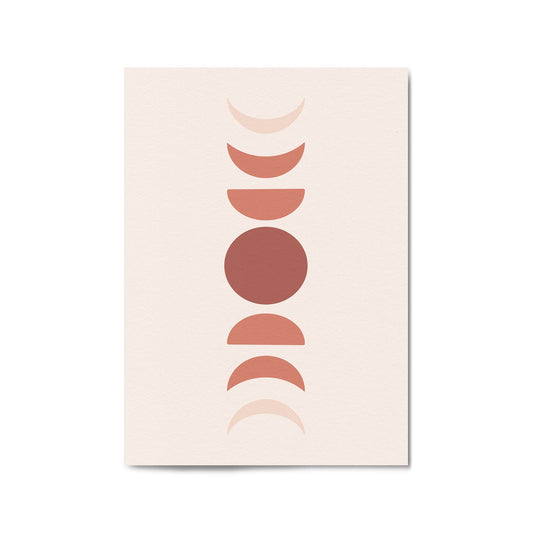 Minimal Moon Phase Retro Pink & Pastel Wall Art #2 - The Affordable Art Company