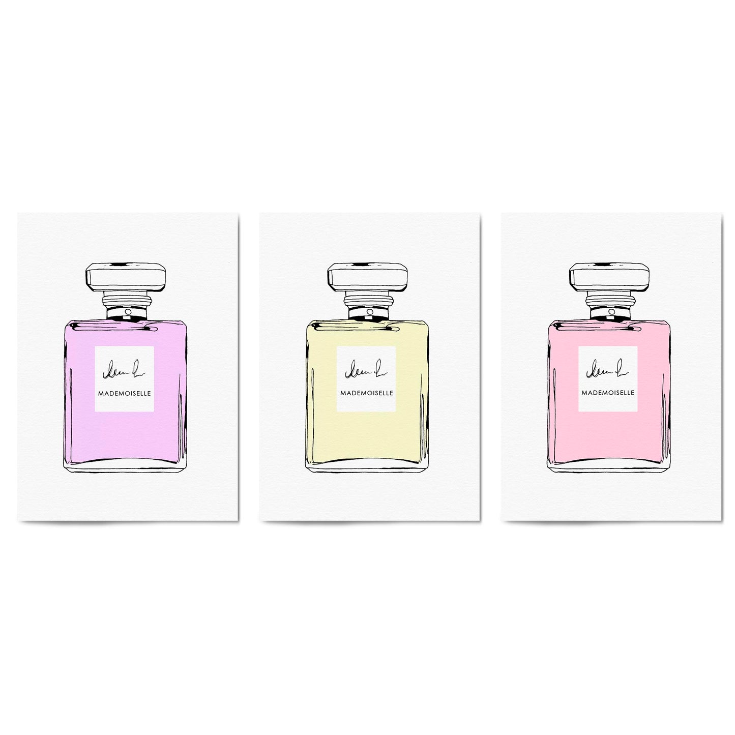 Set of Perfume Bottle Fashion Bedroom Wall Art #5 - The Affordable Art Company