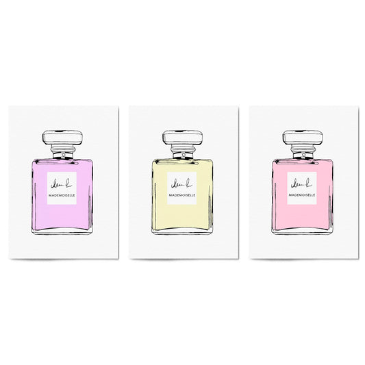 Set of Perfume Bottle Fashion Bedroom Wall Art #5 - The Affordable Art Company