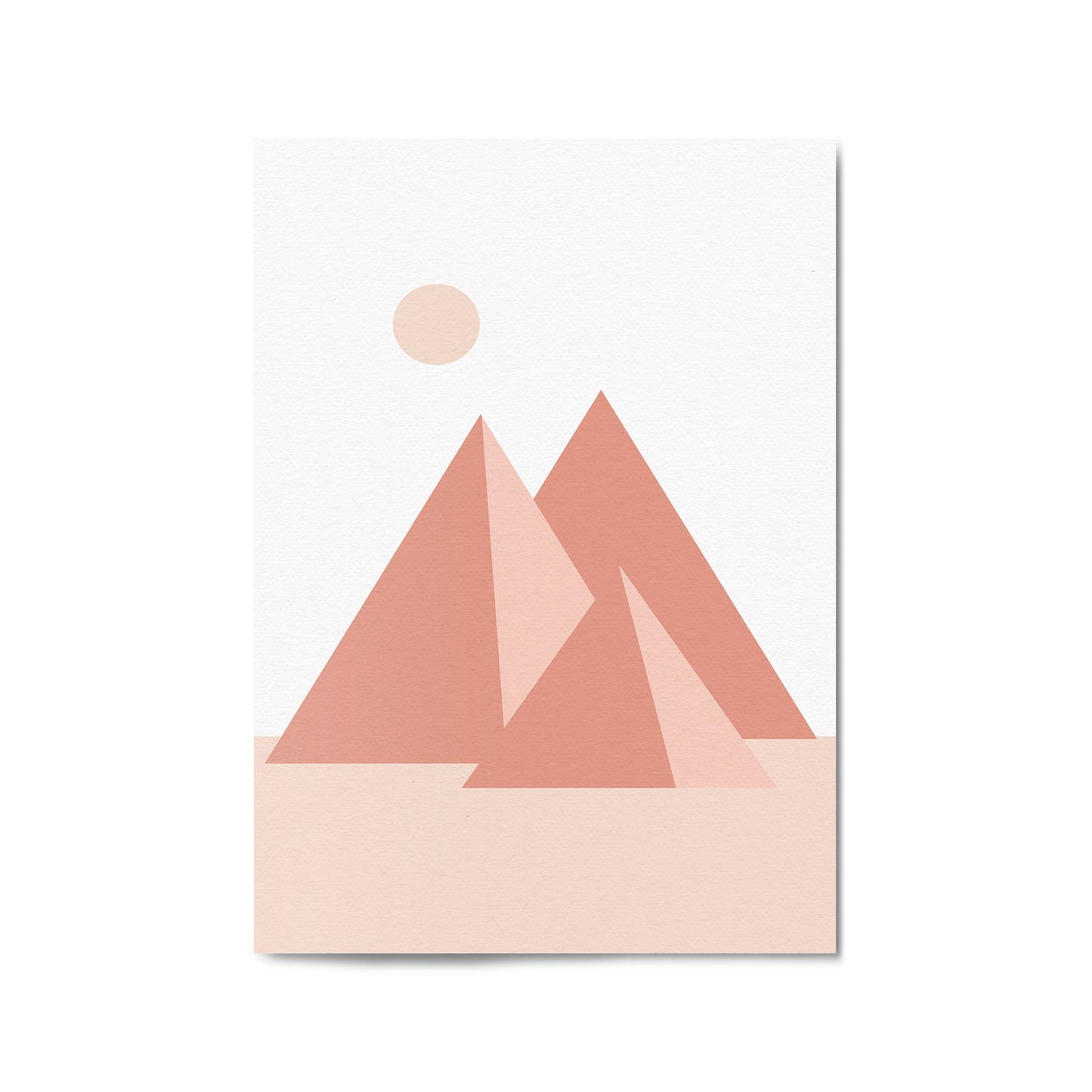 Minimal Pyramids Retro Pink & Pastel Wall Art - The Affordable Art Company