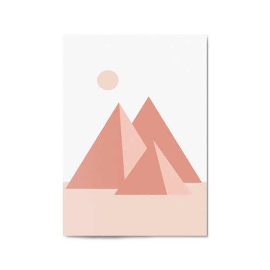 Minimal Pyramids Retro Pink & Pastel Wall Art - The Affordable Art Company
