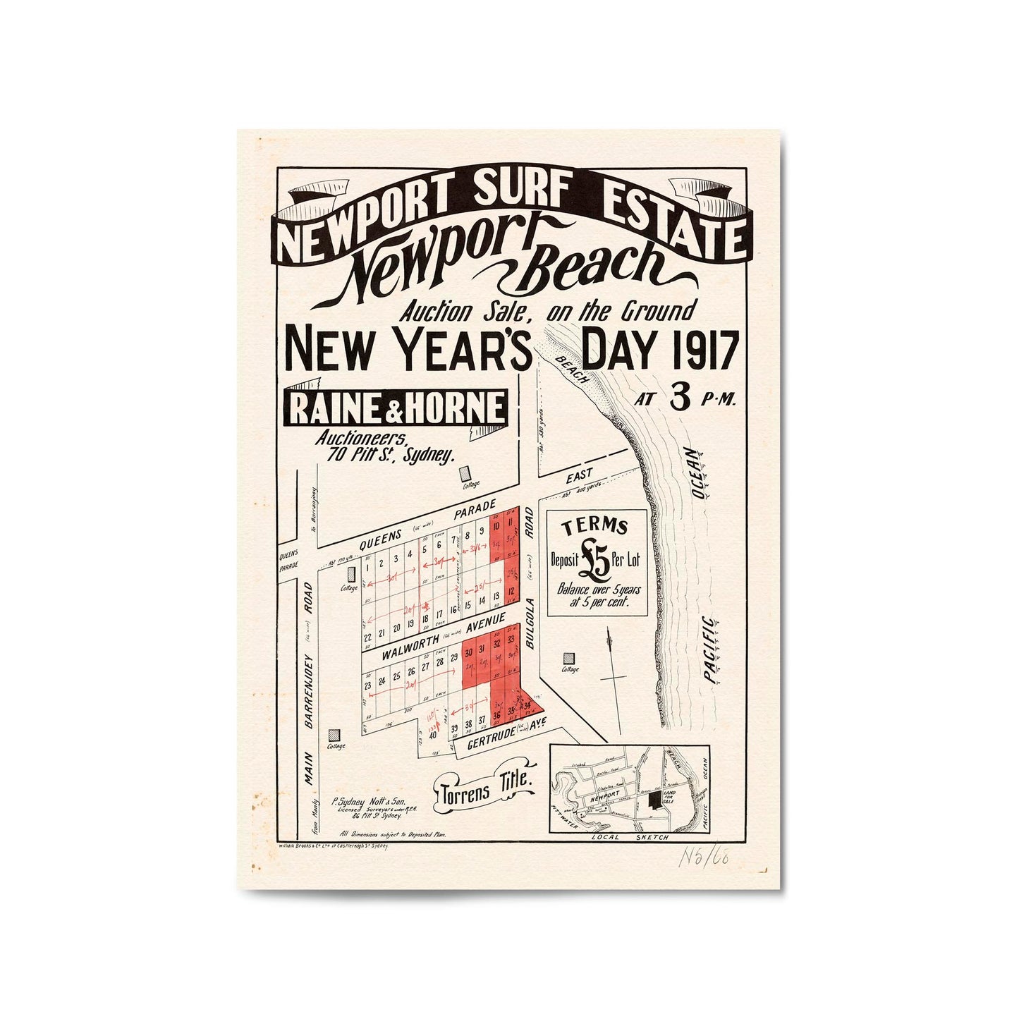Newport New South Wales Vintage Surf Wall Art - The Affordable Art Company