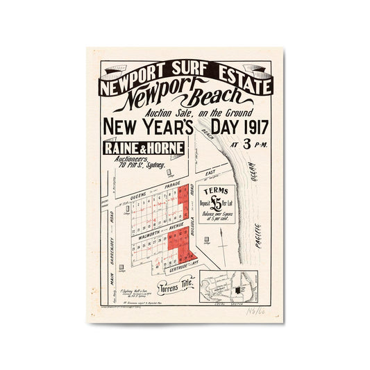 Newport New South Wales Vintage Surf Wall Art - The Affordable Art Company