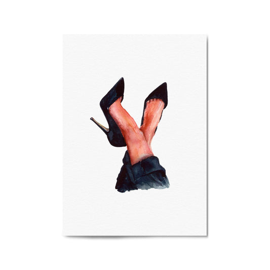 Cute Black Heels Fashion Girls Bedroom Wall Art #3 - The Affordable Art Company