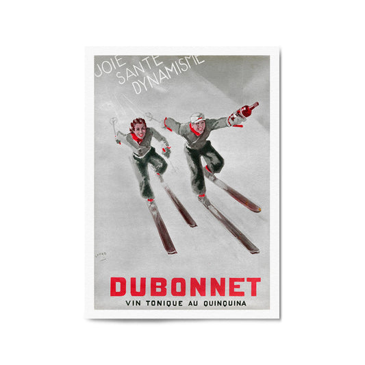 Dubonnet Aperitif Vintage Ski Advert Wall Art - The Affordable Art Company