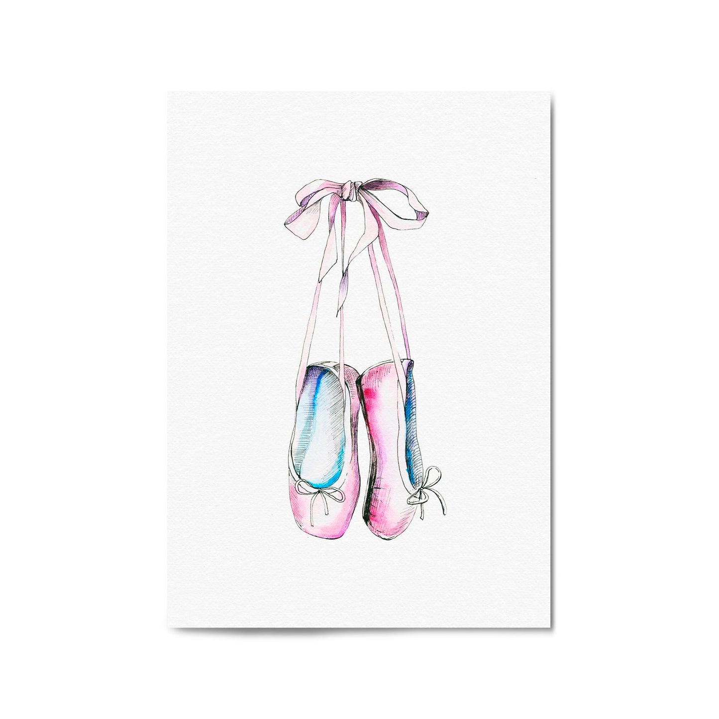 Cute Ballet Shoes Girls Bedroom Pink Wall Art - The Affordable Art Company