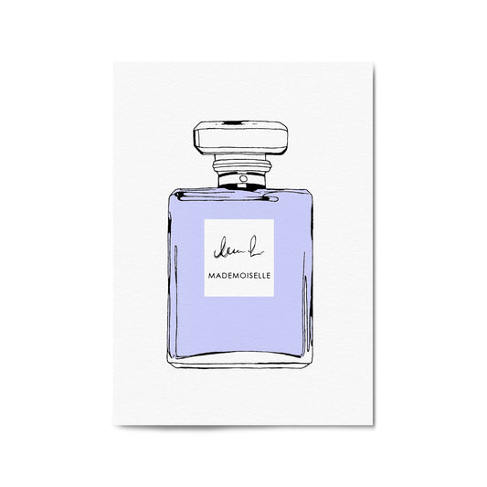 Purple Minimal Perfume Bottle Fashion Wall Art - The Affordable Art Company
