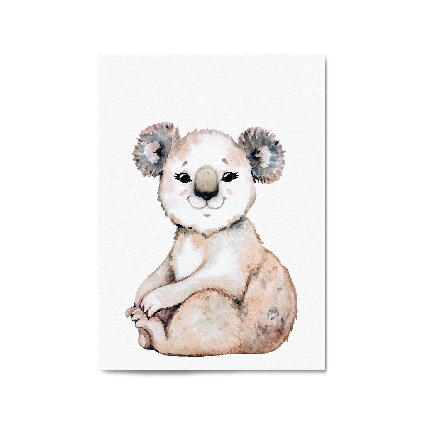 Cartoon Koala Cute Nursery Baby Animal Wall Art - The Affordable Art Company