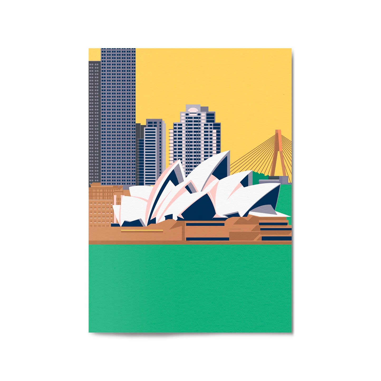 Retro Sydney Opera House Vintage Travel Wall Art - The Affordable Art Company