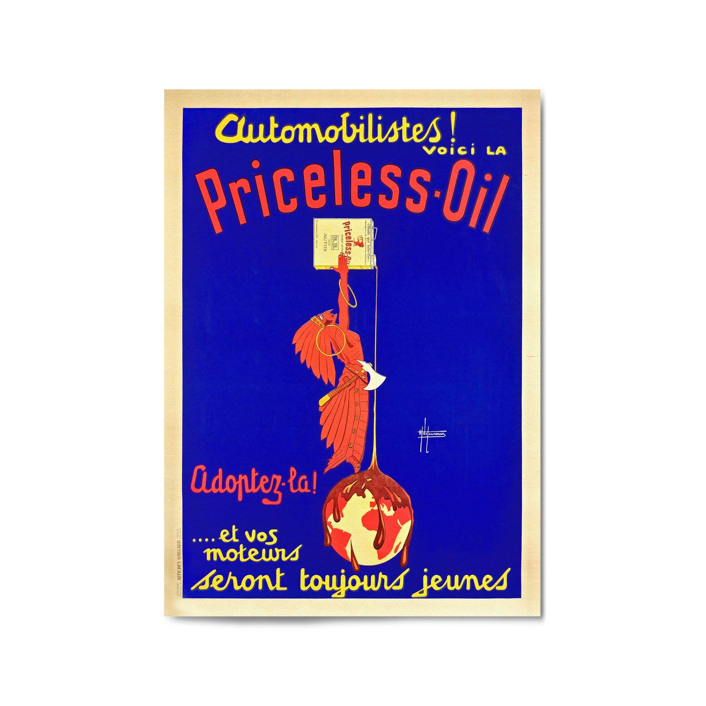 Priceless Oil Vintage Advert Man Garage Wall Art - The Affordable Art Company