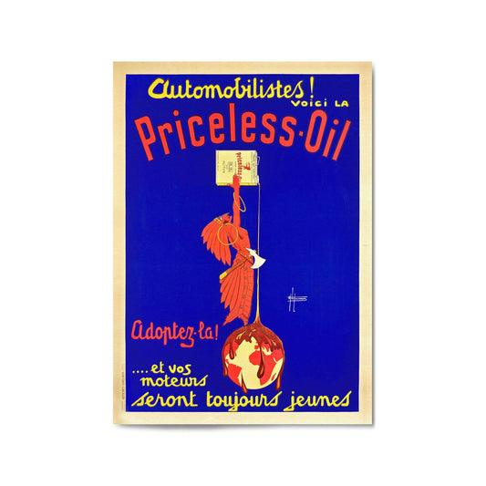 Priceless Oil Vintage Advert Man Garage Wall Art - The Affordable Art Company