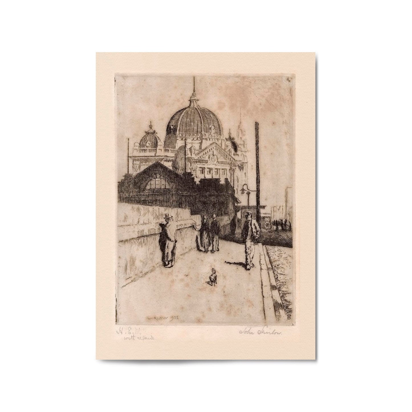 Flinders St Station Melbourne Vintage Drawing Art #2 - The Affordable Art Company