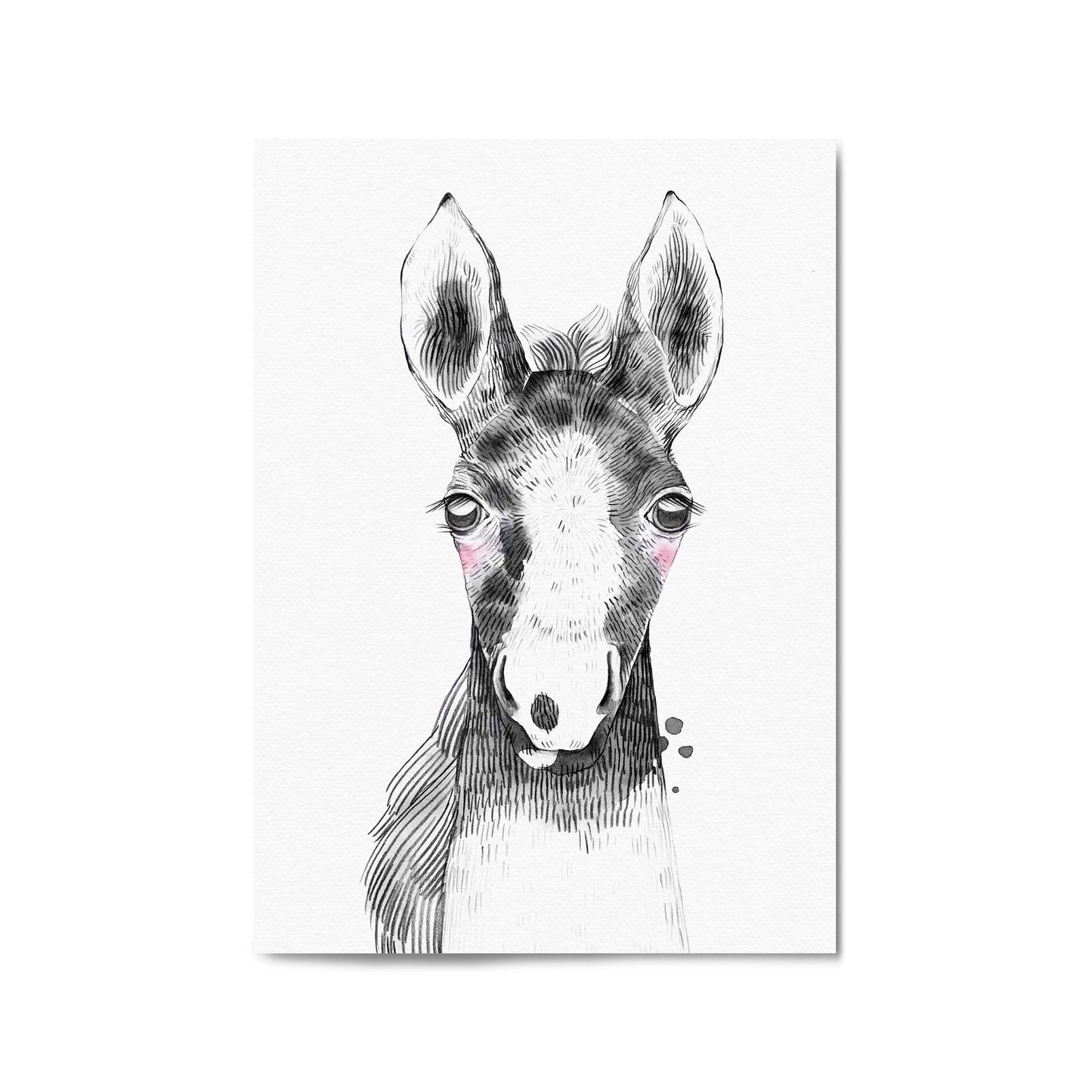 Cute Blushing Baby Horse Nursery Animal Wall Art - The Affordable Art Company