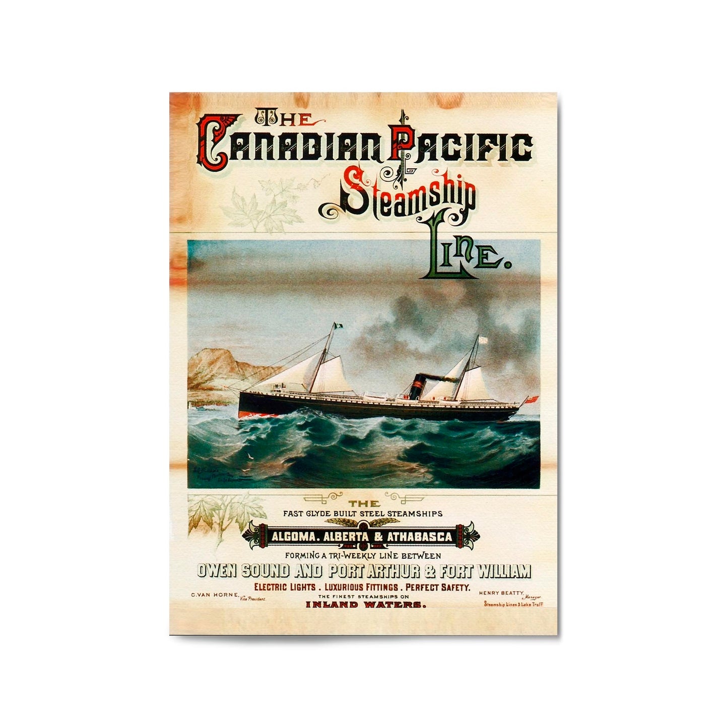 Canadian Pacific Vintage Shipping Advert Wall Art #8 - The Affordable Art Company