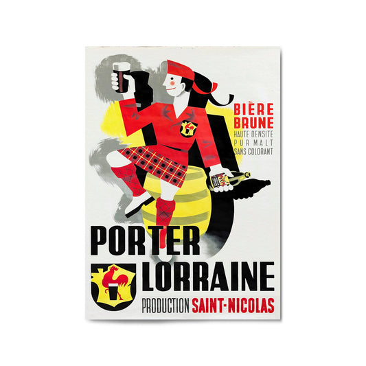 Porter Lorraine Vintage Drinks Advert Wall Art - The Affordable Art Company