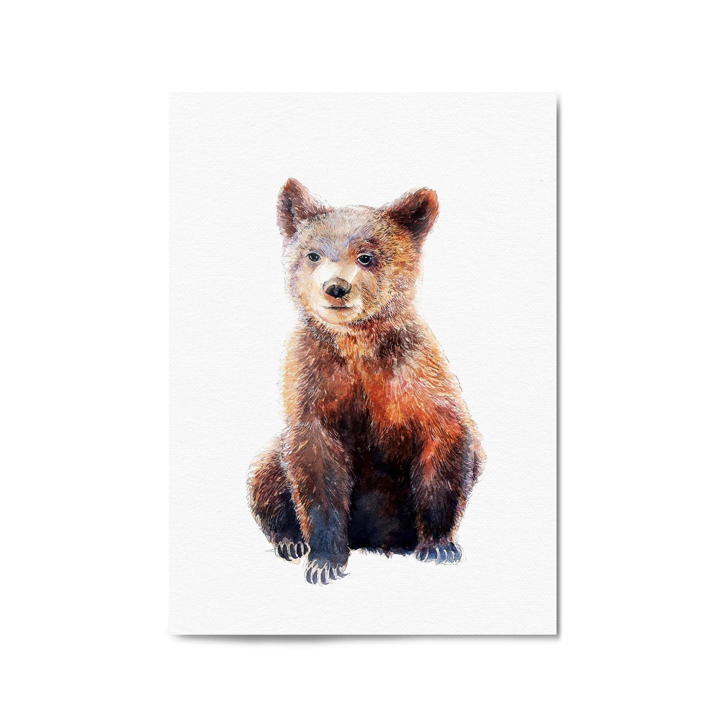 Watercolour Bear Painting Animal Nursery Wall Art - The Affordable Art Company