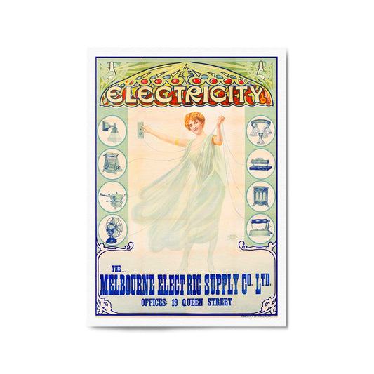 Melbourne Electric Supply Company Vintage Wall Art - The Affordable Art Company