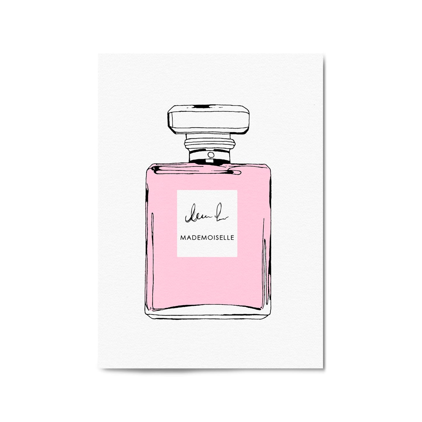 Pink Minimal Perfume Bottle Fashion Wall Art #2 - The Affordable Art Company