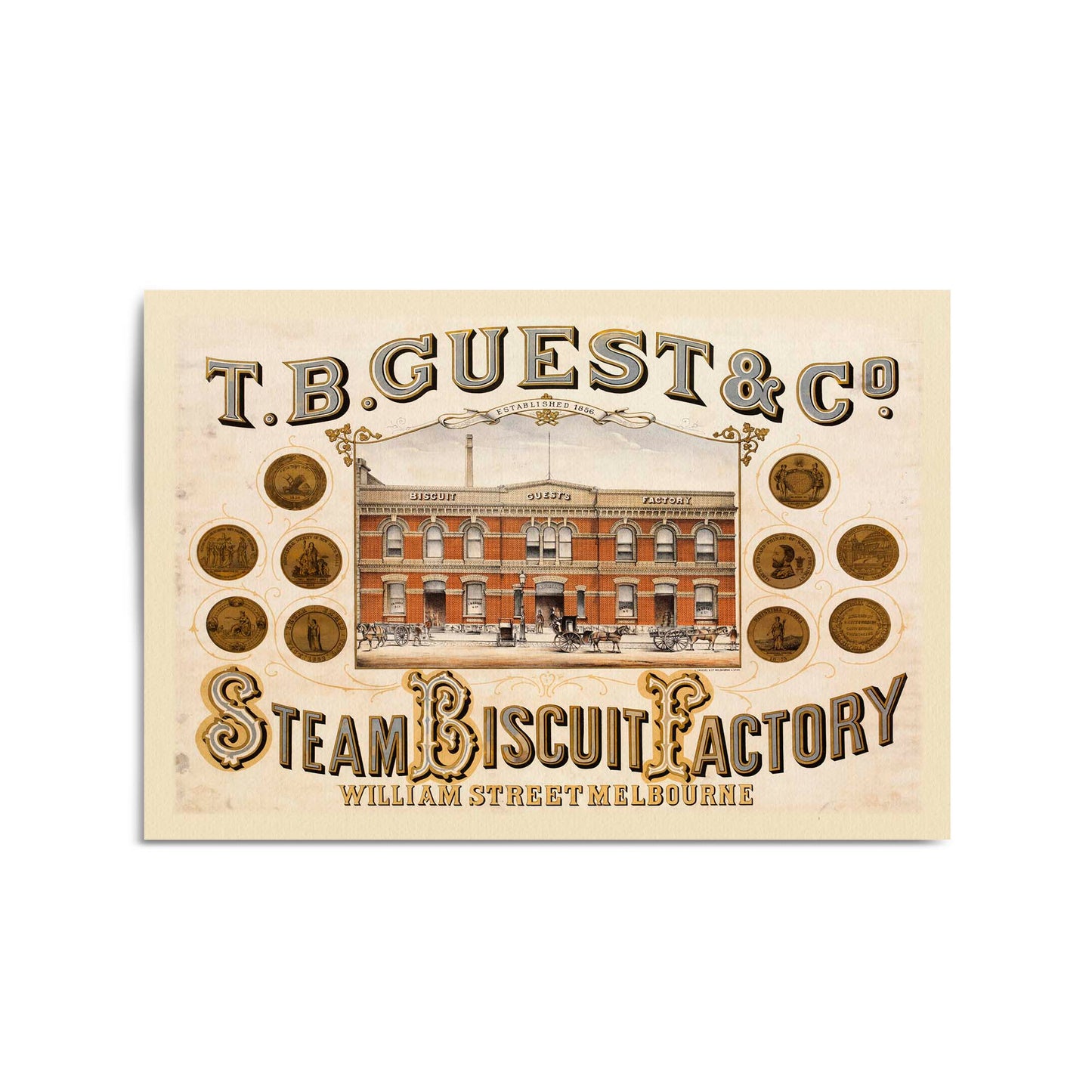 Steam Biscuit Factory Melbourne Vintage Wall Art #1 - The Affordable Art Company