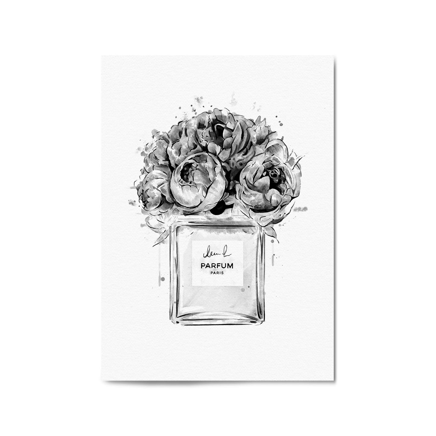 Black and White Perfume Bottle Fashion Wall Art - The Affordable Art Company