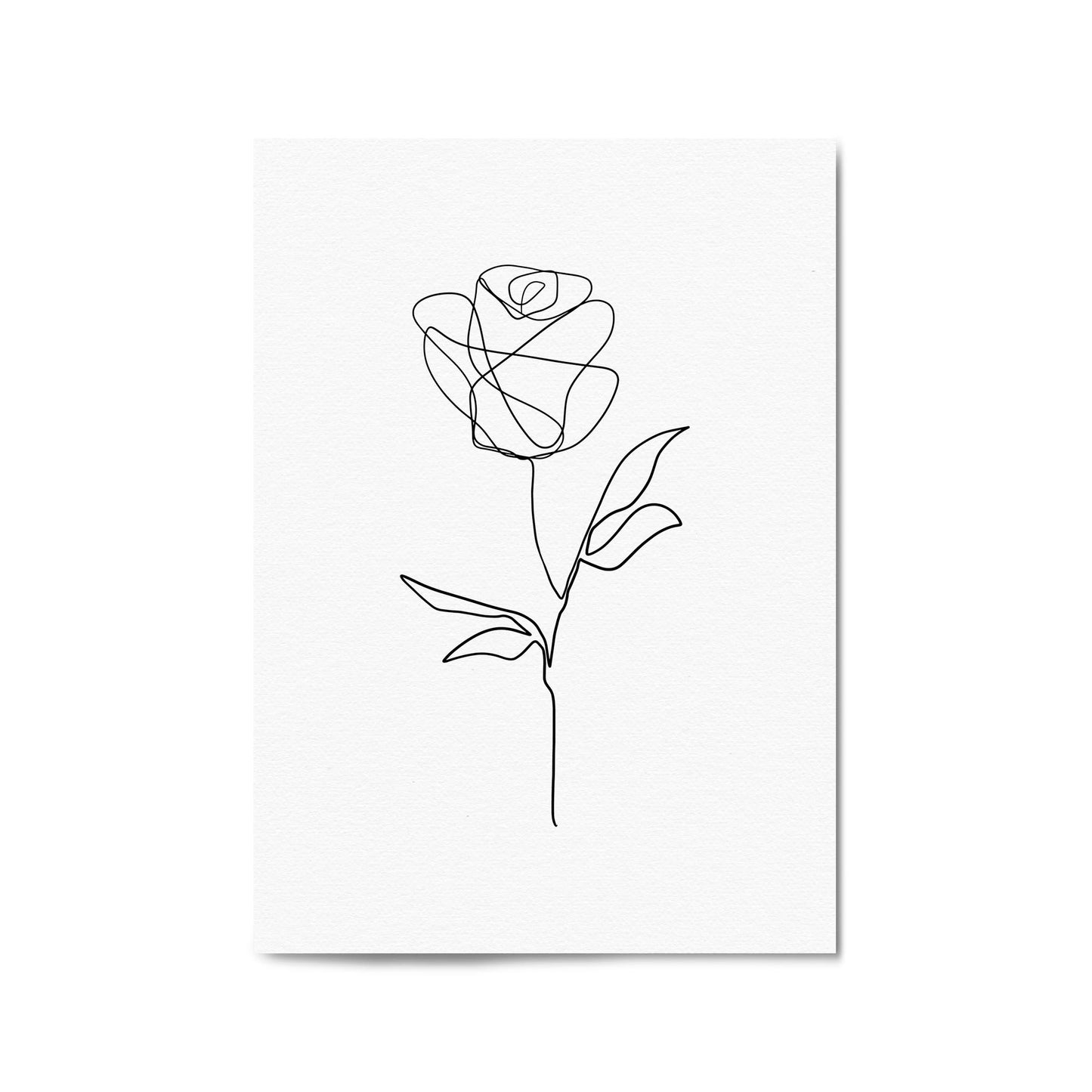 Minimal Line Flower Drawing Wall Art #2 - The Affordable Art Company