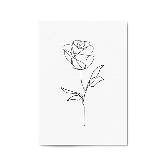 Minimal Line Flower Drawing Wall Art #2 - The Affordable Art Company