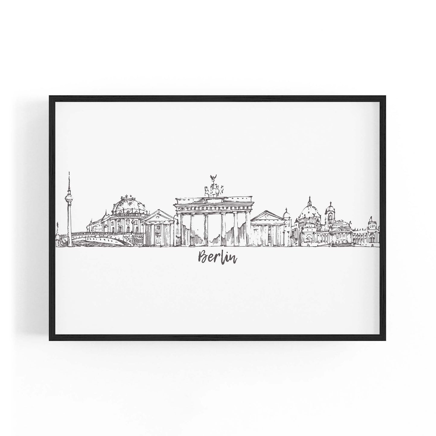 Berlin Germany Cirtscape Drawing Travel Wall Art - The Affordable Art Company