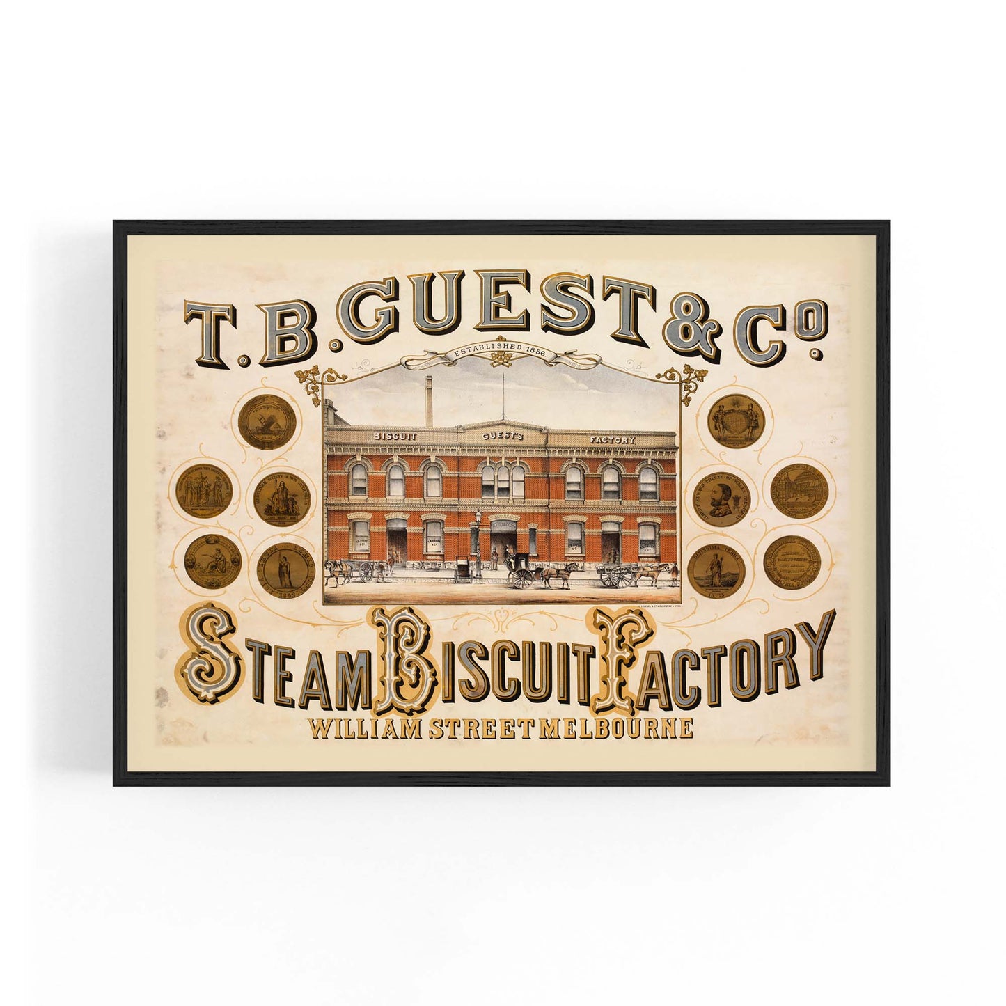 Steam Biscuit Factory Melbourne Vintage Wall Art #1 - The Affordable Art Company