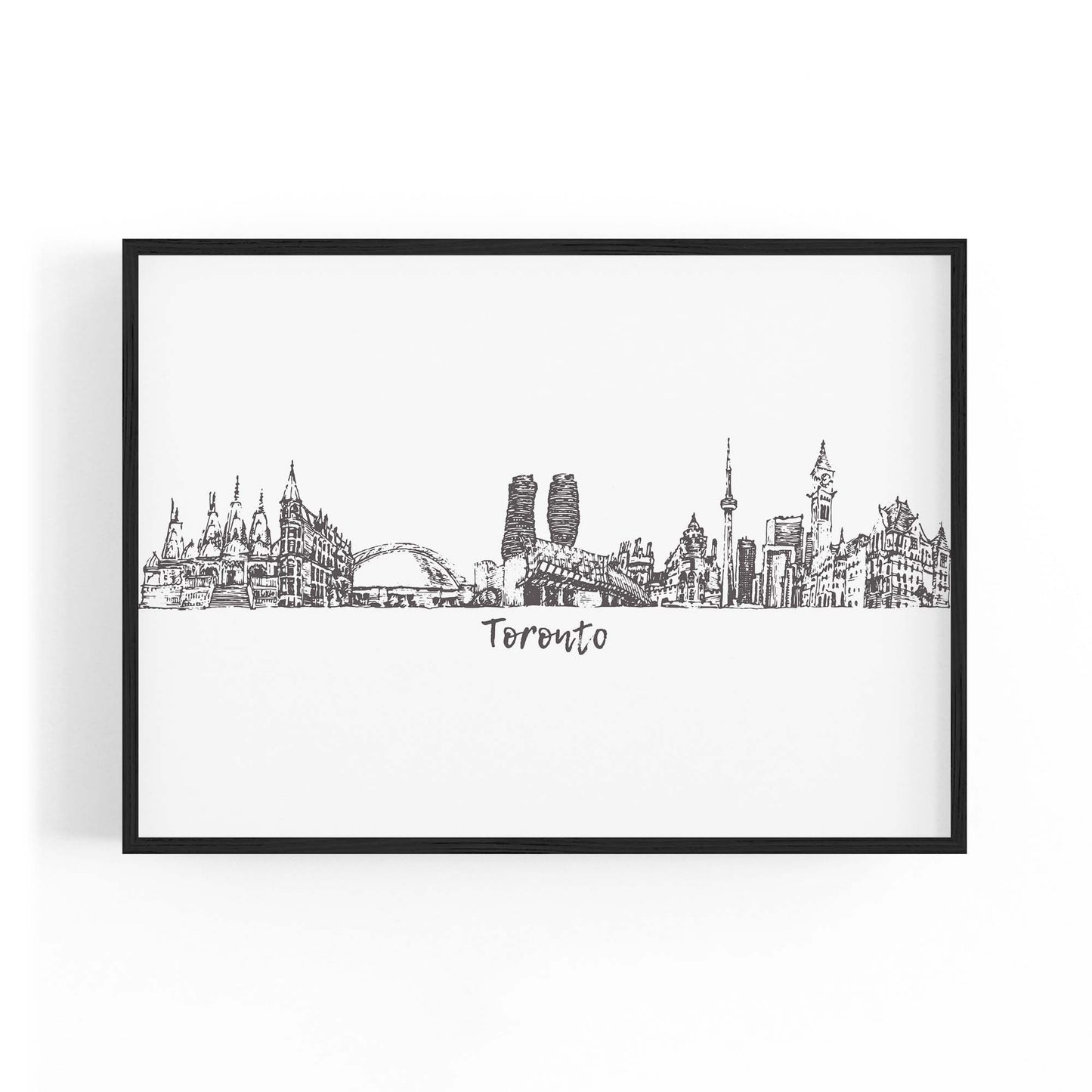 Toronto Canada Skyline Cityscape Drawing Wall Art - The Affordable Art Company