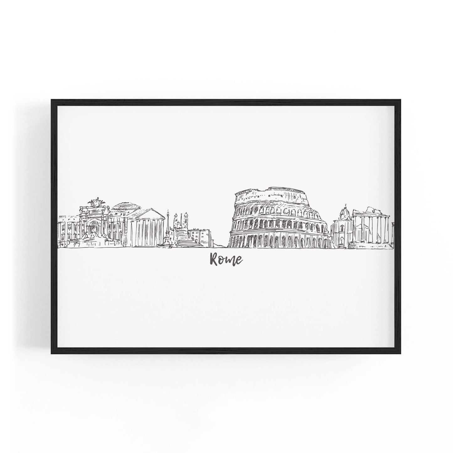 Rome Drawing Cityscape Minimtal Travel Wall Art - The Affordable Art Company