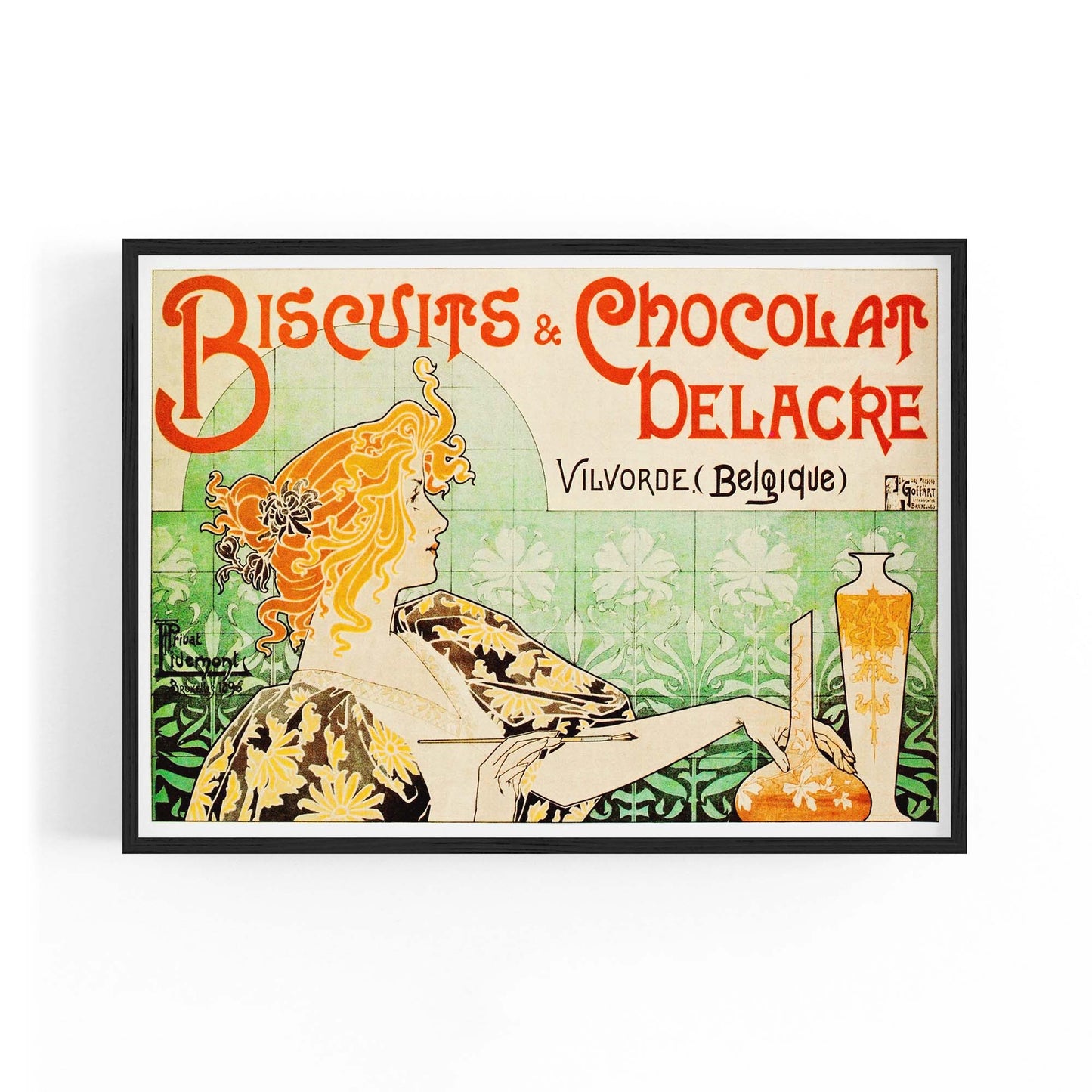 French Biscuits Cafe Vintage Advert Wall Art - The Affordable Art Company