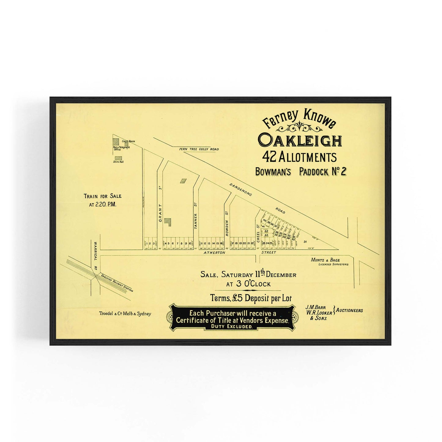 Oakleigh Melbourne Vintage Real Estate Advert Art #1 - The Affordable Art Company