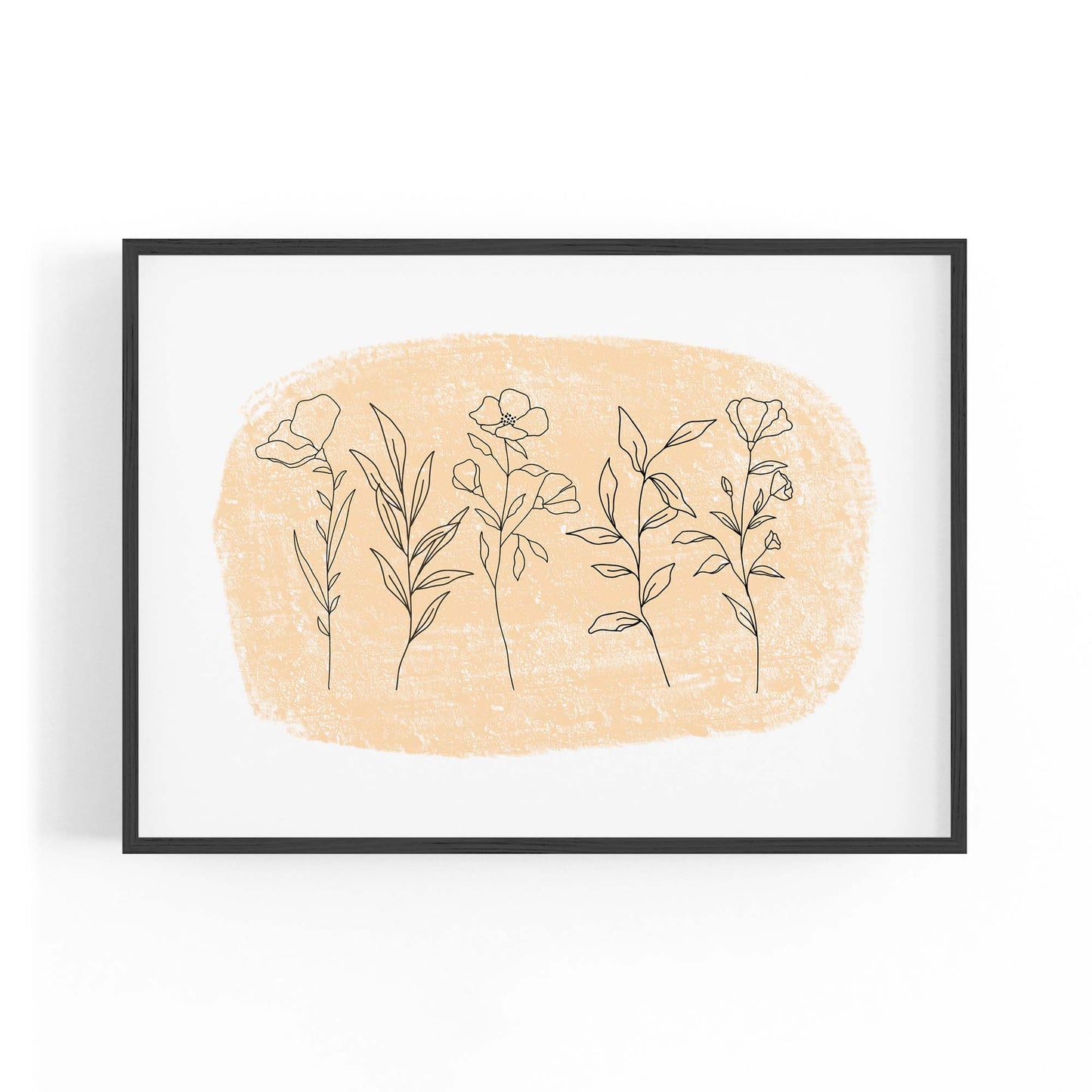 Cute Floral Abstract Minimal Flowers Wall Art - The Affordable Art Company