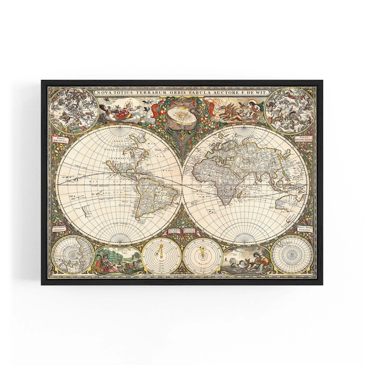 Vintage World Map Old Wall Art #1 - The Affordable Art Company