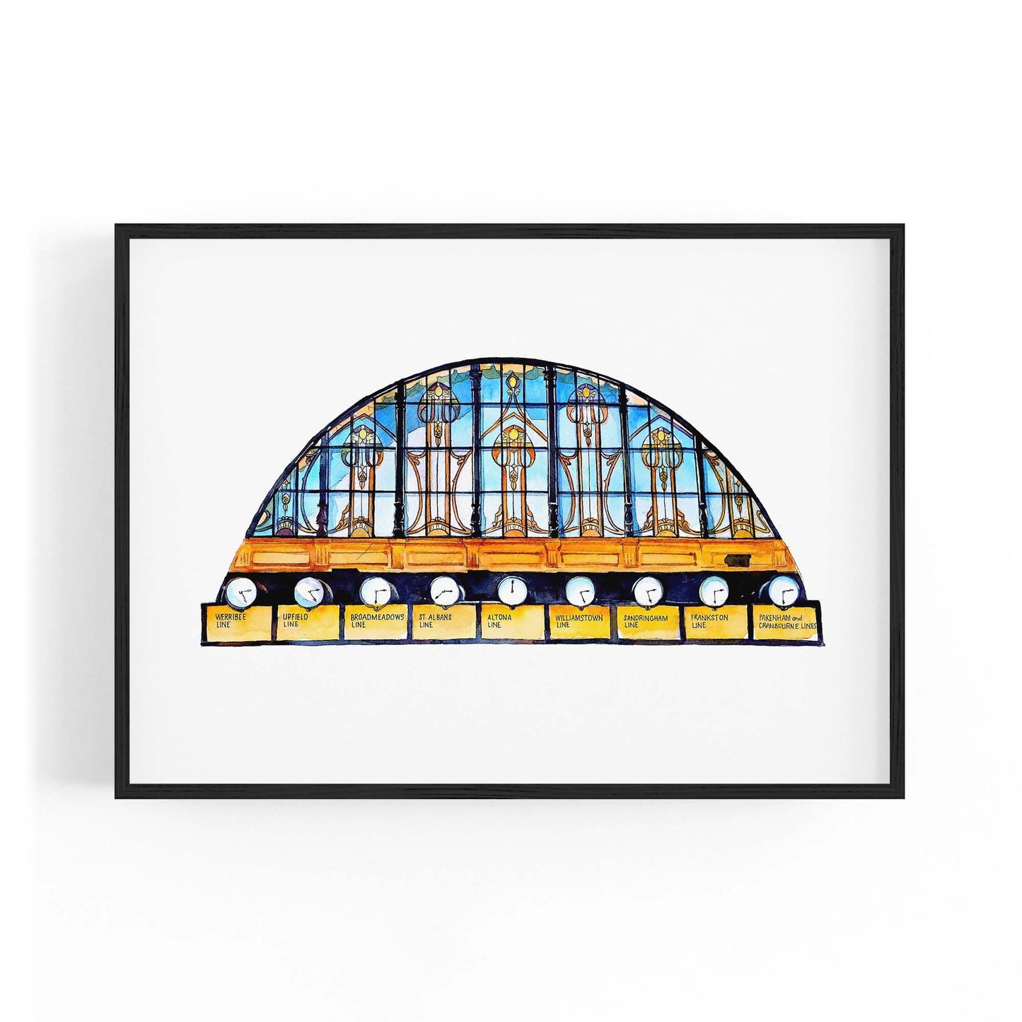 Flinders Street Station Clocks Painting Wall Art - The Affordable Art Company