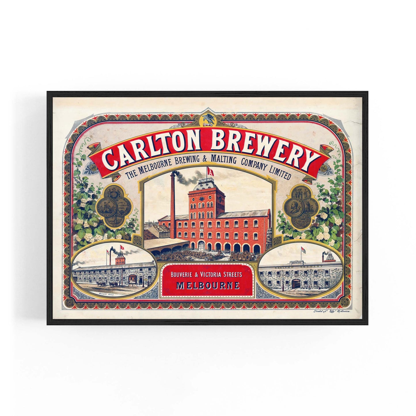 Carlton Brewery Melbourne Vintage Beer Wall Art - The Affordable Art Company