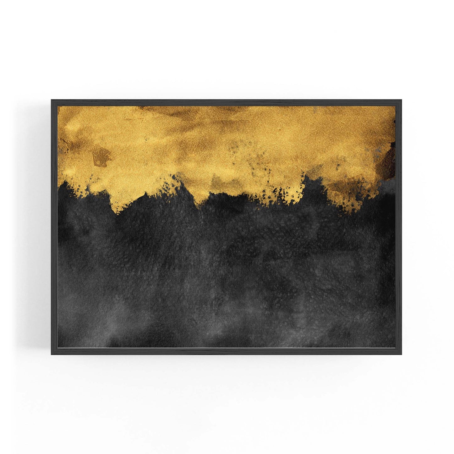Black and Gold Abstract Painting Minimal Wall Art #3 - The Affordable Art Company