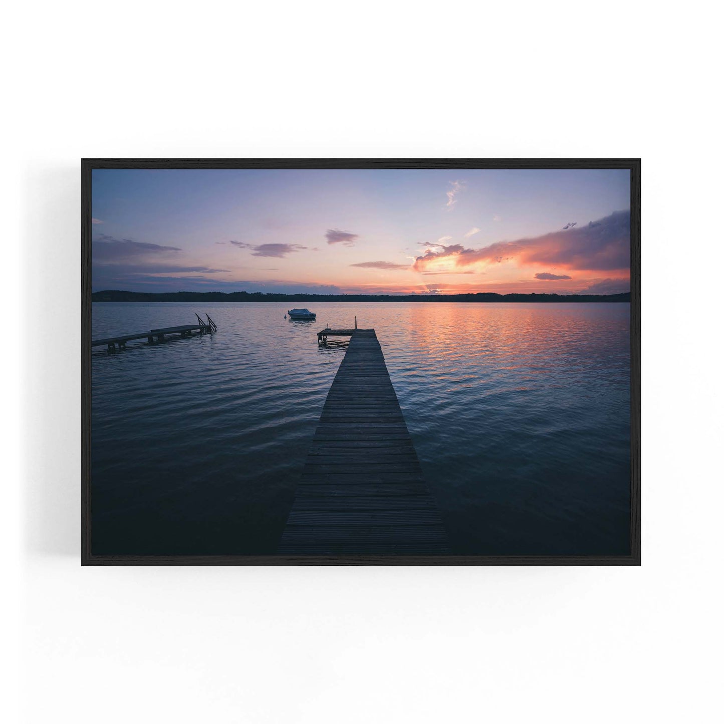 Sunset Pier Coastal Photograph Water Wall Art - The Affordable Art Company