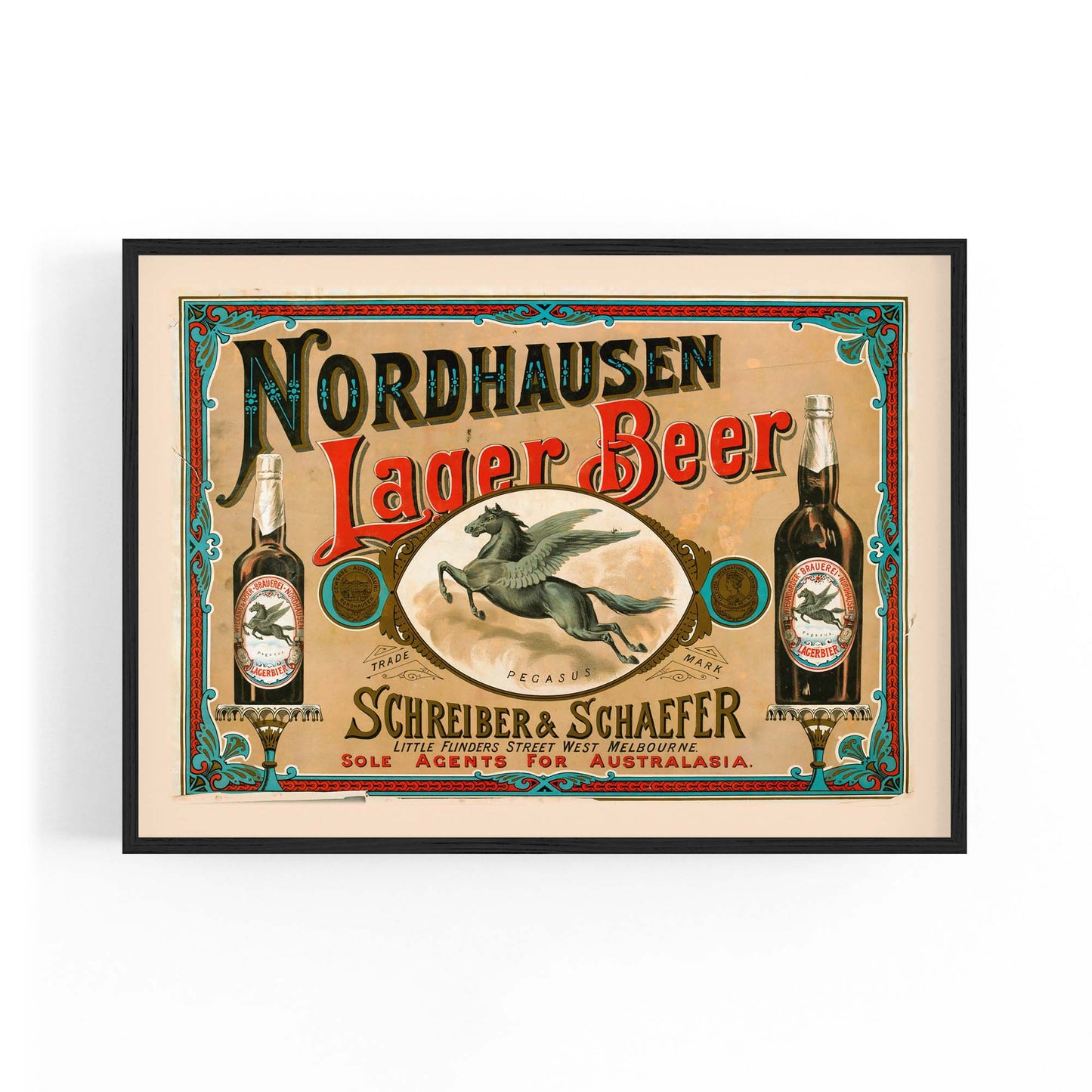 Nordhausen Lager Beer Melbourne Vintage Wall Art - The Affordable Art Company