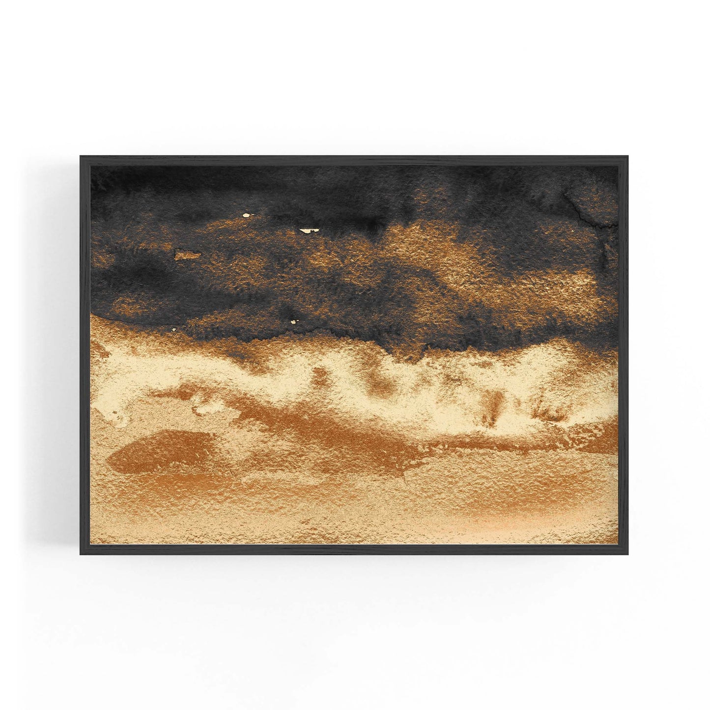 Black and Gold Abstract Painting Minimal Wall Art #1 - The Affordable Art Company