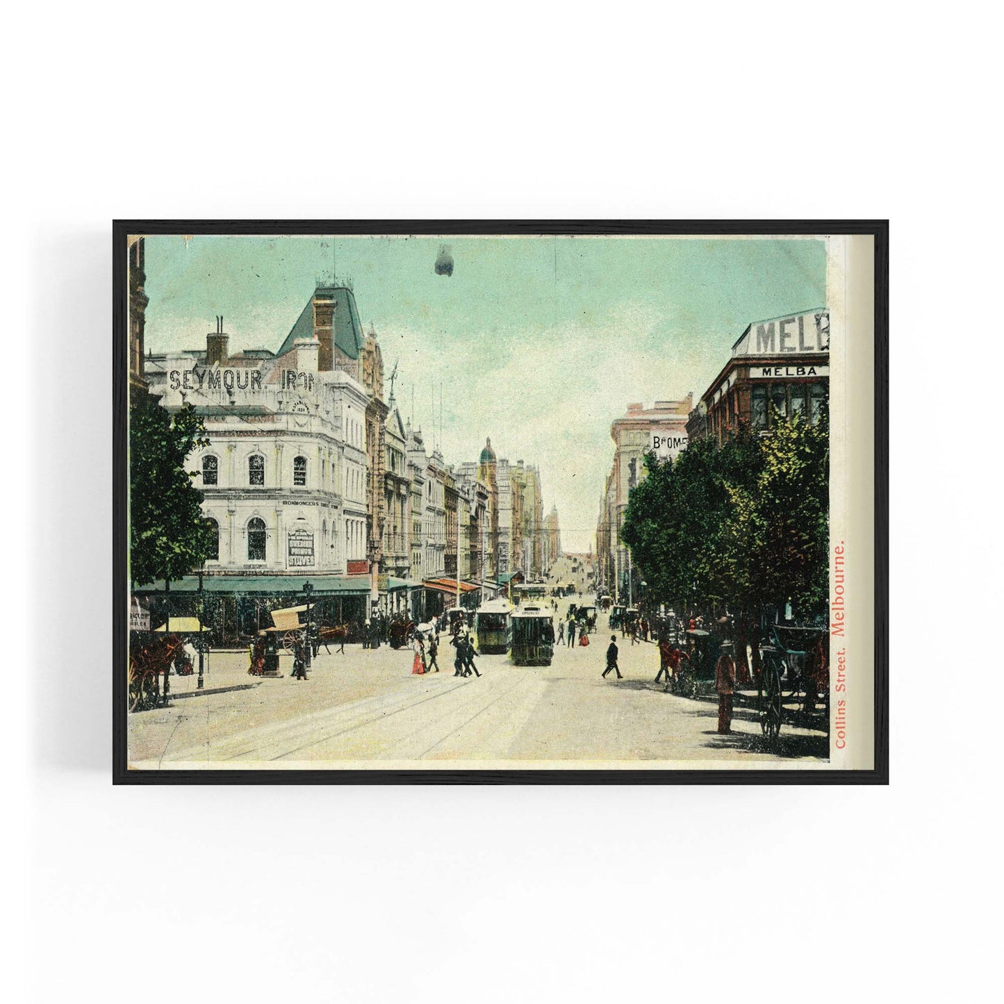 Collins St Melbourne Vintage Photograph Wall Art #2 - The Affordable Art Company