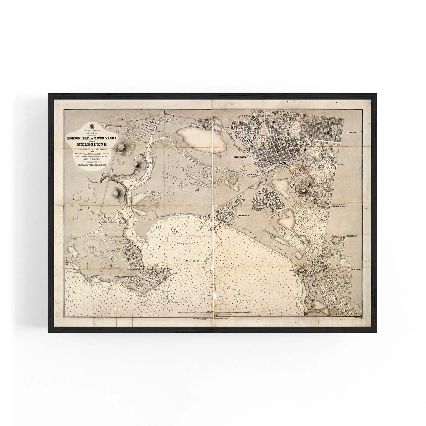 Melbourne Victoria Vintage Map Australia Wall Art #2 - The Affordable Art Company
