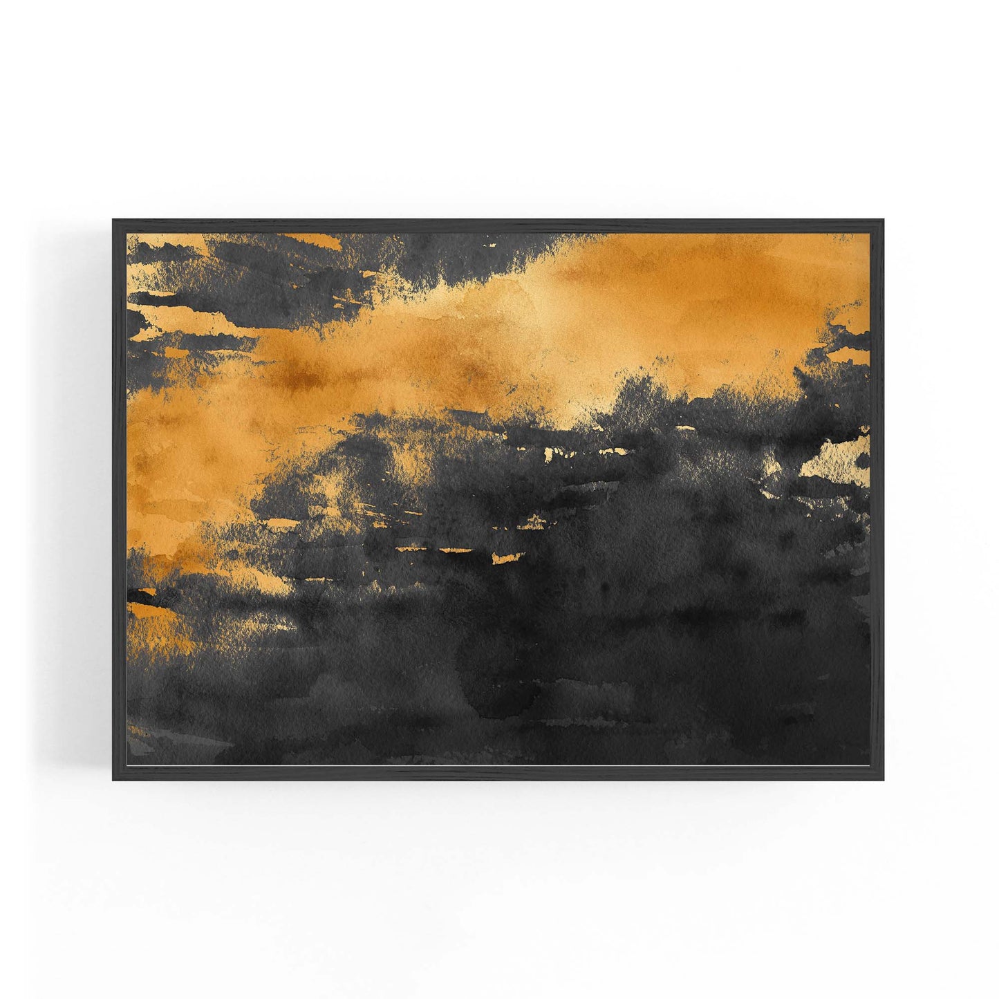 Black & Gold Abstract Painting Wall Art - The Affordable Art Company