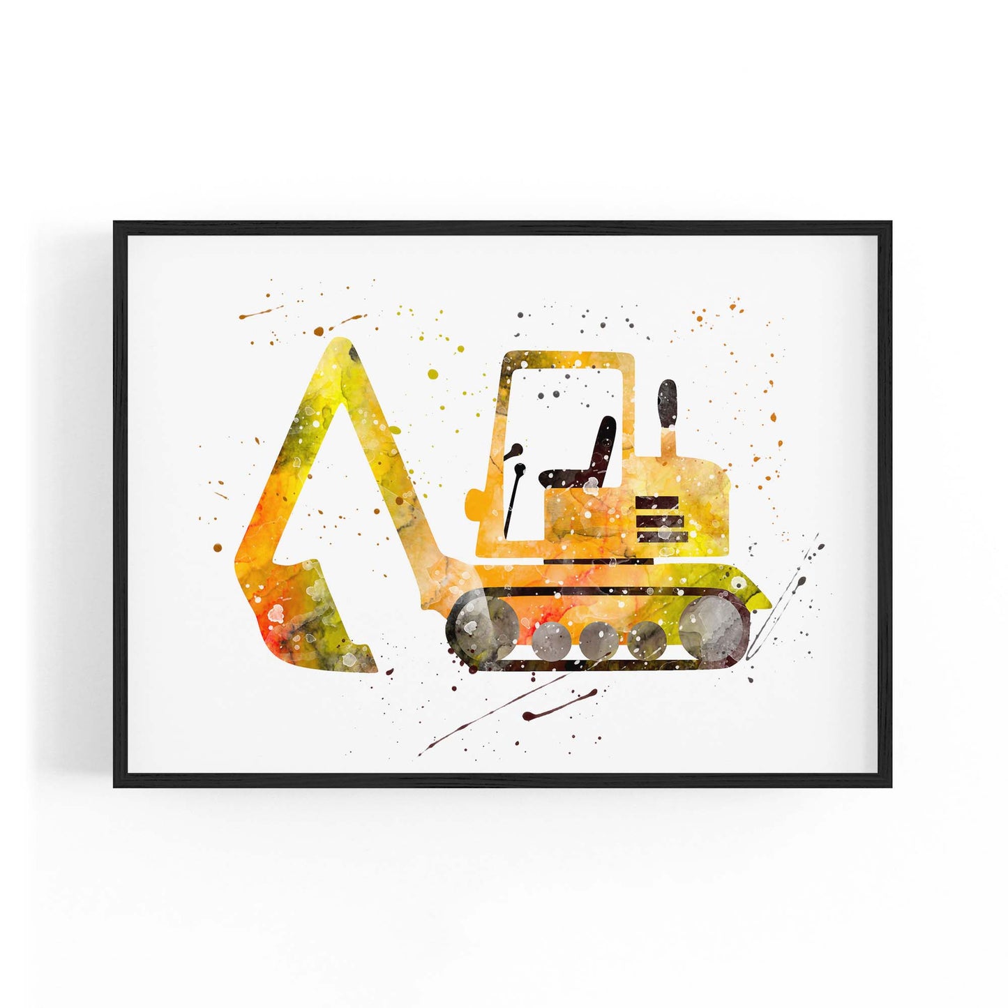 Yellow Digger Boys Bedroom Nursery Toddler Art #2 - The Affordable Art Company