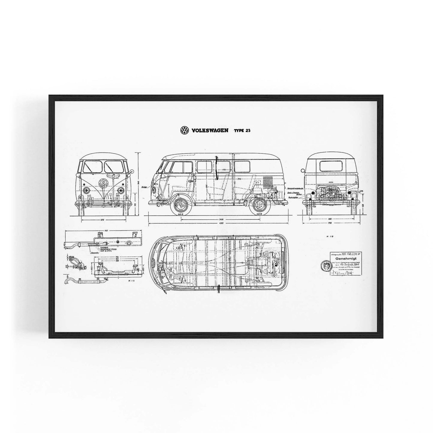 Vintage Volkswagen Camper Patent Wall Art #2 - The Affordable Art Company