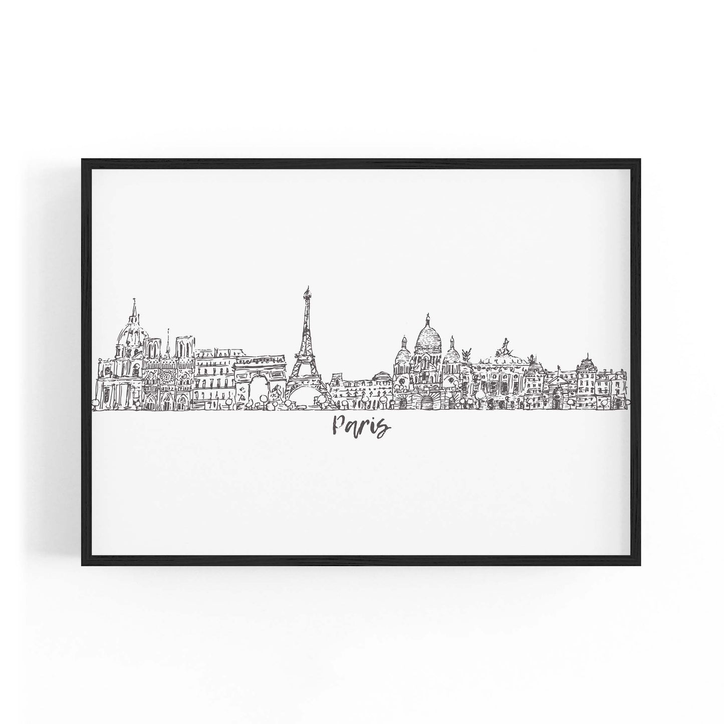 Paris Skyline Drawing Minimal Travel Wall Art - The Affordable Art Company